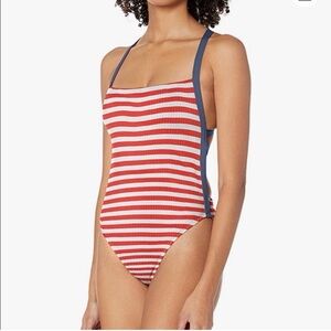 Body Glove One Piece Striped Red and White Women's Swimsuit XL